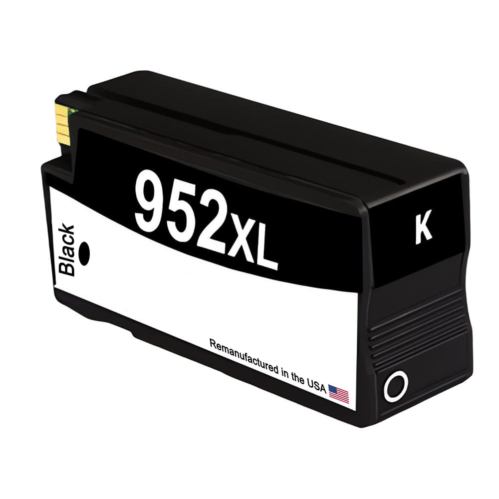 U.S. Remanufactured for HP 952XL (F6U19AN) Black Ink Cartridge New Chip - Allprintheads