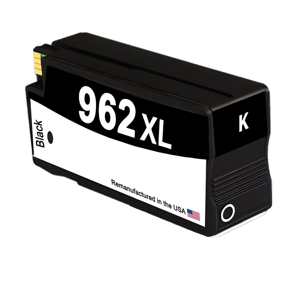U.S. Remanufactured for HP 962XL (3JA03AN) Black Ink Cartridge New Chip - Allprintheads