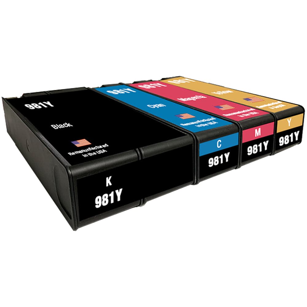 U.S. Remanufactured for HP 981Y Black and 3 Color Ink Cartridge Combo Pack - Allprintheads