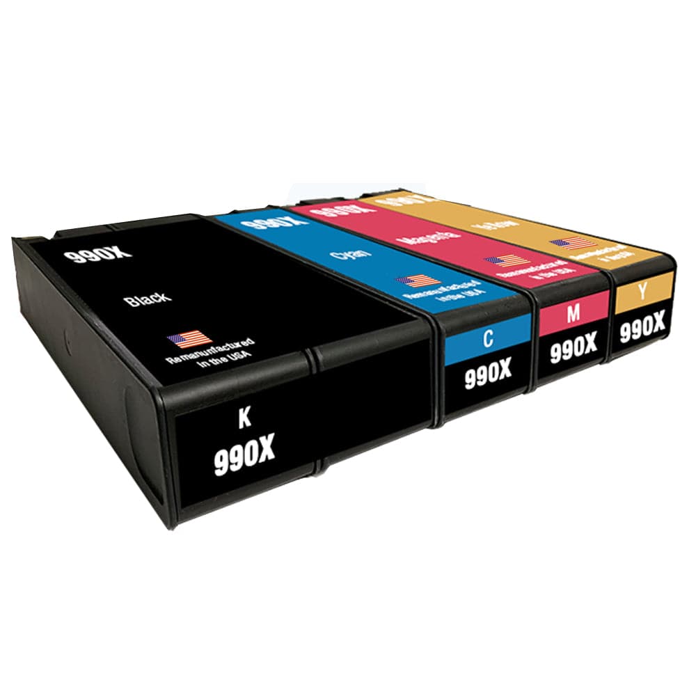U.S. Remanufactured for HP 990X Black and 3 Color Ink Cartridge Combo Pack - Allprintheads