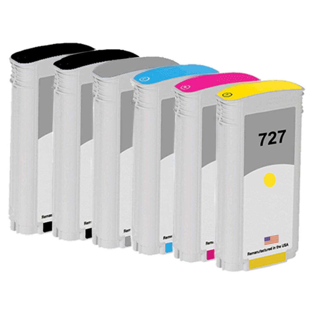 U.S. Remanufactured for HP 727 130ml 6 Color Combo Pack - Allprintheads