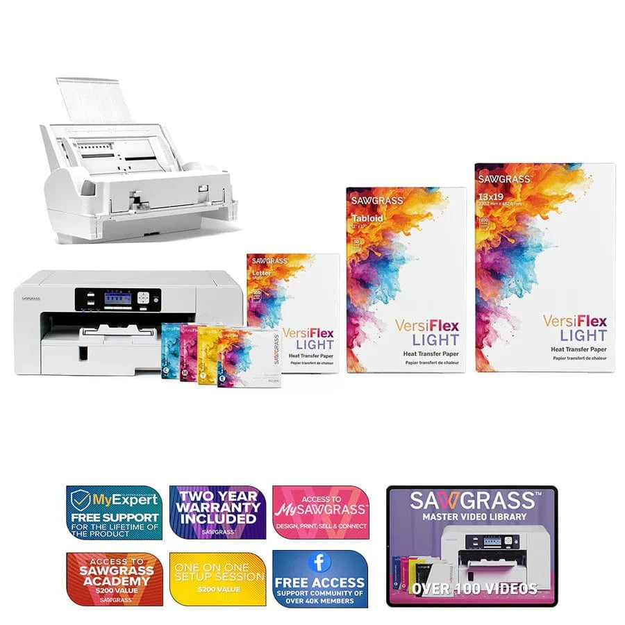 Sawgrass Virtuoso SG1000 VersiFlex Hybrid Decorating System - Extended Bundle with Bypass Tray - Allprintheads