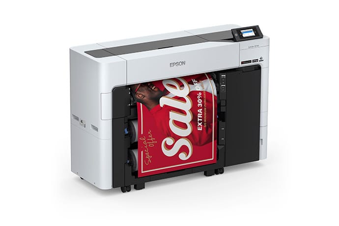 Epson SureColor T3770DR - Right View with Output