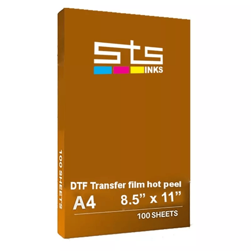 DTF Transfer Film from STS A4 (8.5″ x 11″) cut sheets hot peel - www.allprintheads.com